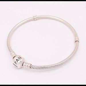 Pandora Silver Barrel Clasp Charm Bracelet